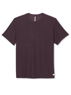 Vuori Strato Tech Short Sleeve Crew Neck Tee Shirt in Raisin (Purple) Size: XXL